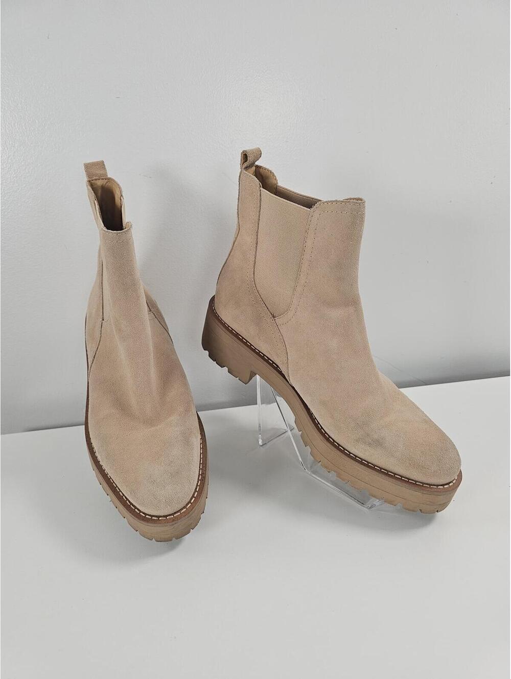 Sam Edelman Beige Suede Platform Boots
